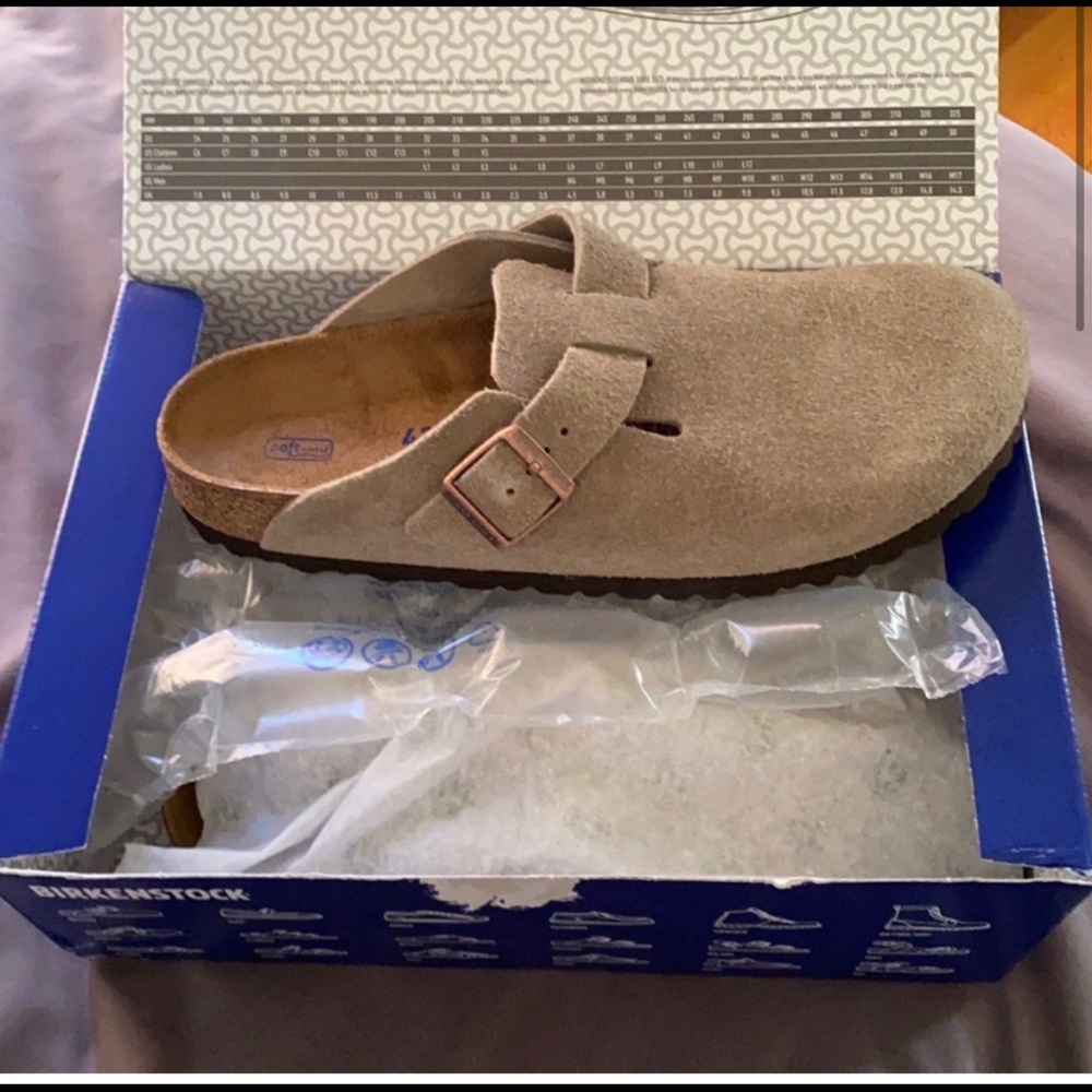 Birkenstock Boston Taupe Suede